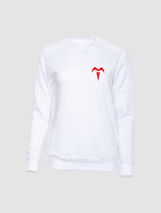 Buzo Treglia Tenis Niño Cuello Redondo Blanco